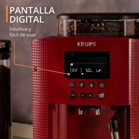 Cafetera Expreso Super Automática Krups Incluye Accesorio Para Leche Color Rojo