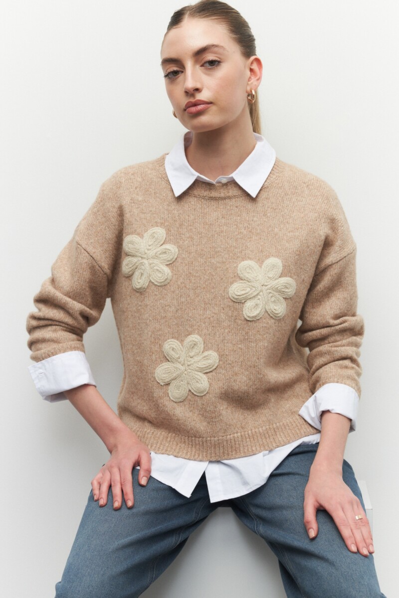 SWEATER RINA - Beige Melange 