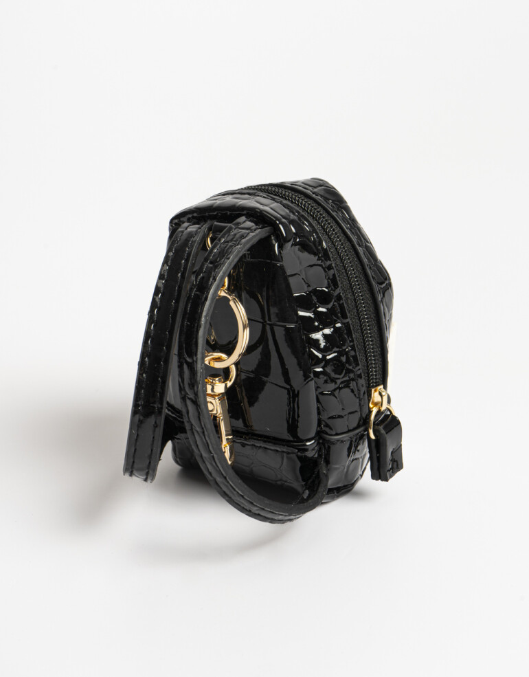 Llavero Cuero/PU Llavero De Pu En Mochilita - Negro