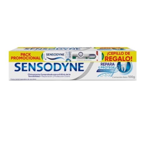 Pack promo Sensodyne repara y protege 100g + cepillo dental GRATIS Pack promo Sensodyne repara y protege 100g + cepillo dental GRATIS