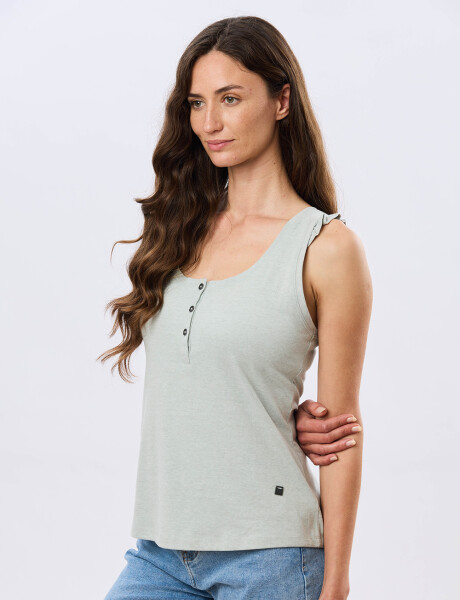 MUSCULOSA LISA DE ALGODÓN Verde