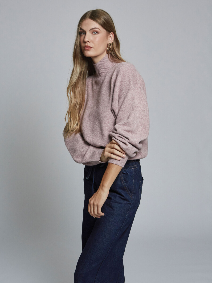Sweater cuello alto - rosa 