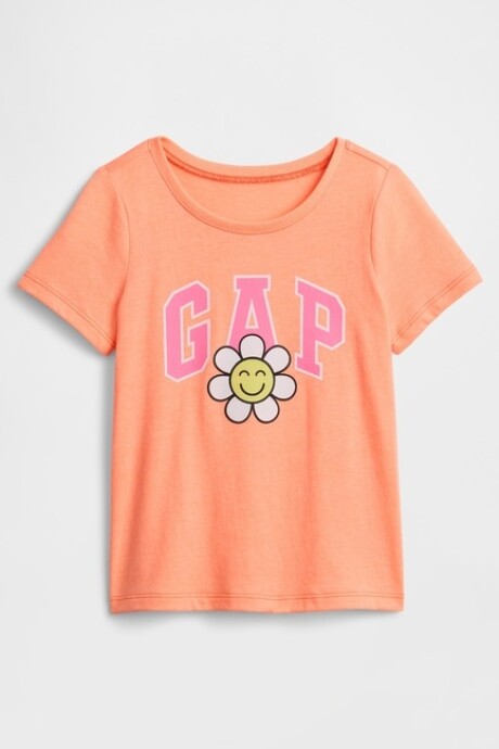 Remera Logo Gap Toddler Niña Orange Kiss Neon