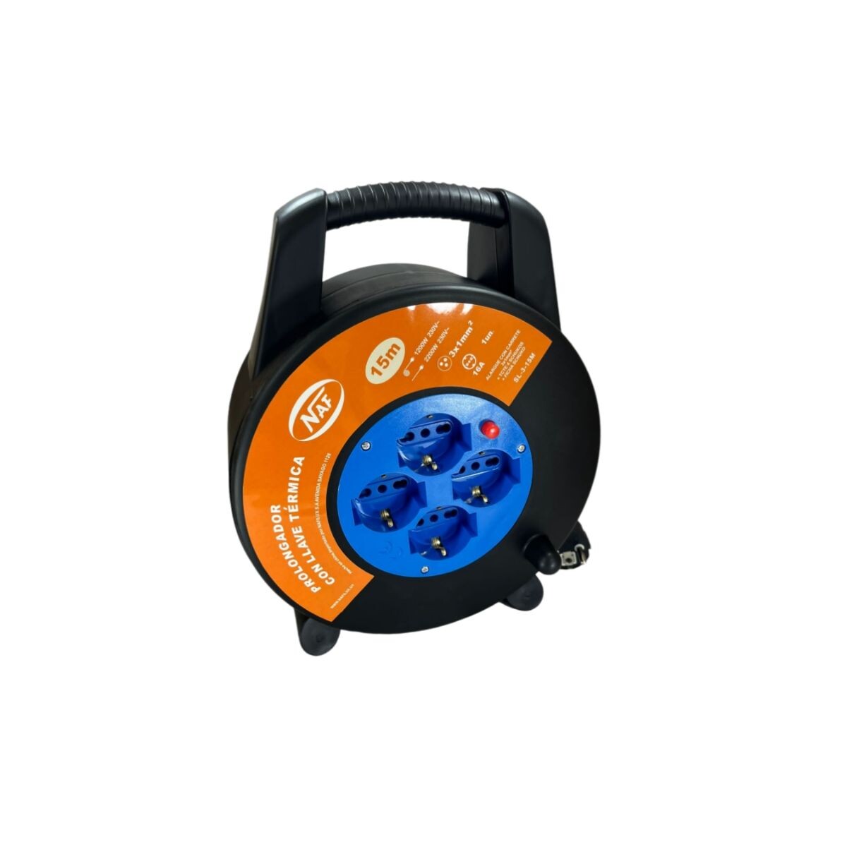 Enrollador 4 Schuko 15mts Naf 