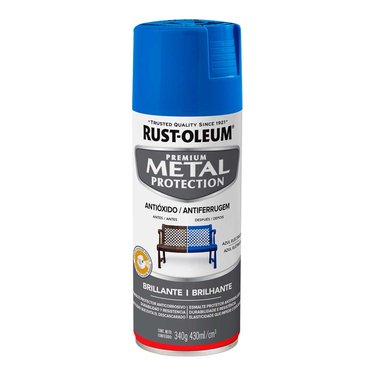 Esmalte Aerosol Metal Protection - Azul Electrico 340Gr Rust Oleum 