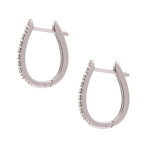 Aros Lina en oro blanco 18k con brillantes. Aros Lina en oro blanco 18k con brillantes.