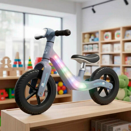 Bicicleta De Equilibrio Sin Pedales C/Luz R10 Niños Gris