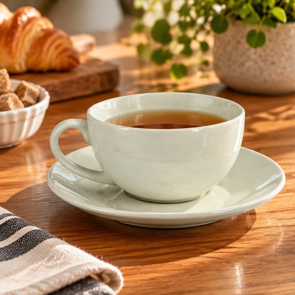 Taza blanca con plato 250 ml Taza blanca con plato 250 ml