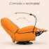 Descripción: Sillón Poltrona Mecedora Reclinable Con Soporte Para Celular POLTRONA CUERINA NARANJA MANUAL