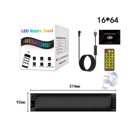 FAROL - PANEL LED PROGRAMABLE 37X9CM AUTO CAMION NEGOCIO - FAROL - PANEL LED PROGRAMABLE 37X9CM AUTO CAMION NEGOCIO -