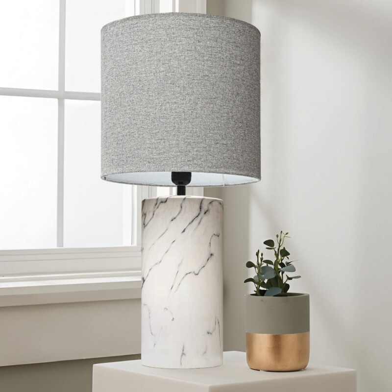 LAMPARA PORCELANA D29x60CM DISEÑO MARMOL/GRIS LAMPARA PORCELANA D29x60CM DISEÑO MARMOL/GRIS