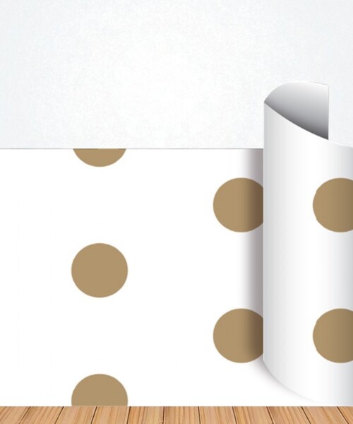 Papel Regalo Bobina 60cm x 100mts GOLDEN DOTS