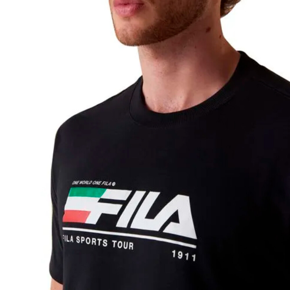 FILA Comfort tour motor sport Remera manga corta casual para hombre - Negro Negro