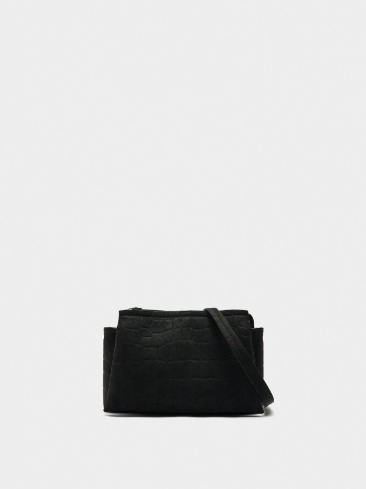 Bolso Bandolera Grabado Animal negro