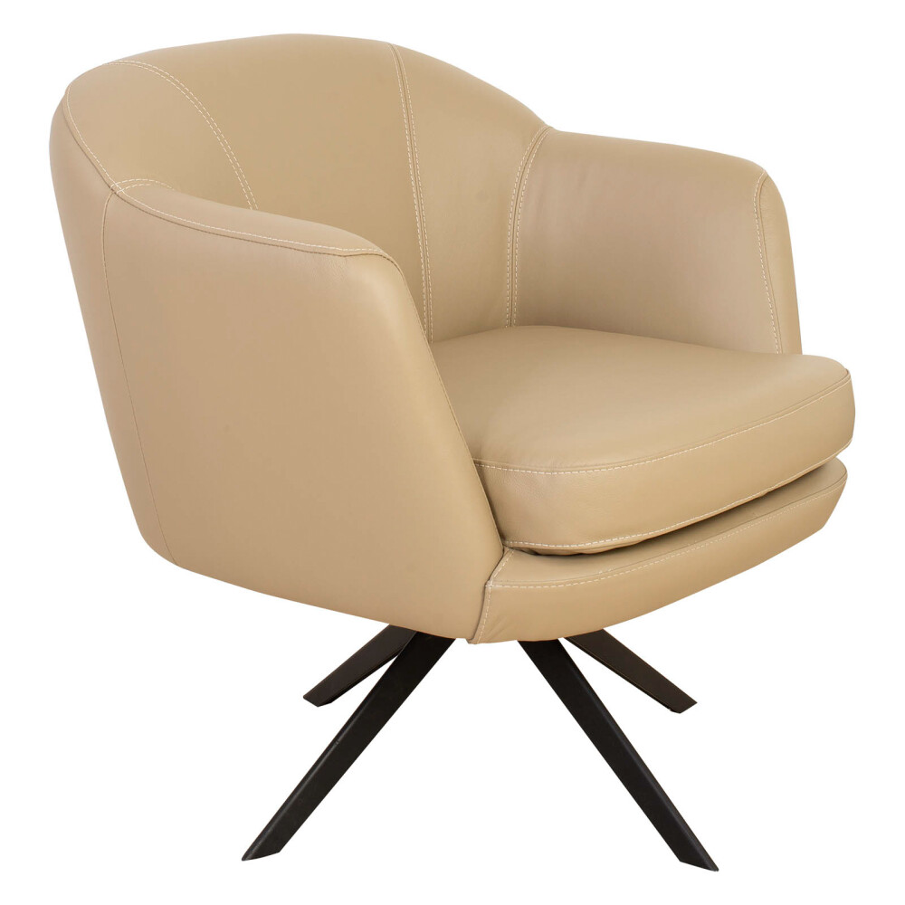 BUTACA GIRATORIA 1 CUERPO CUERO-100-NATURAL VERDE 1004 KHAKI