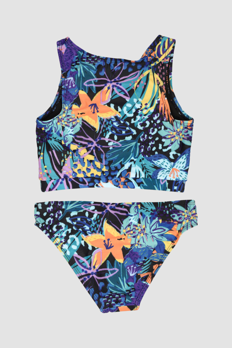 Bikini surf girl tricolor 6-16a Neon flowers