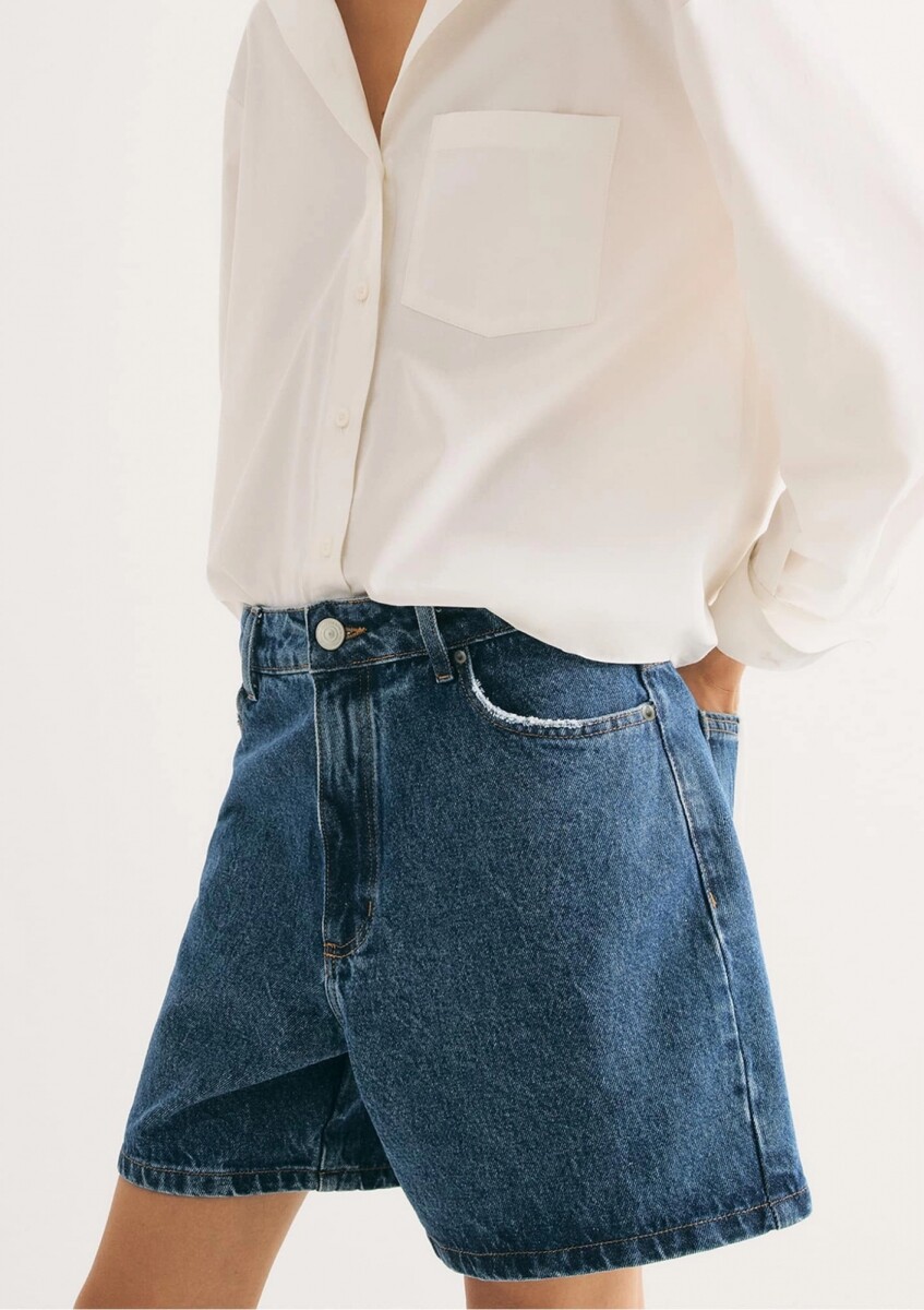 SHORT DE JEAN CINTURA ALTA - AZUL 