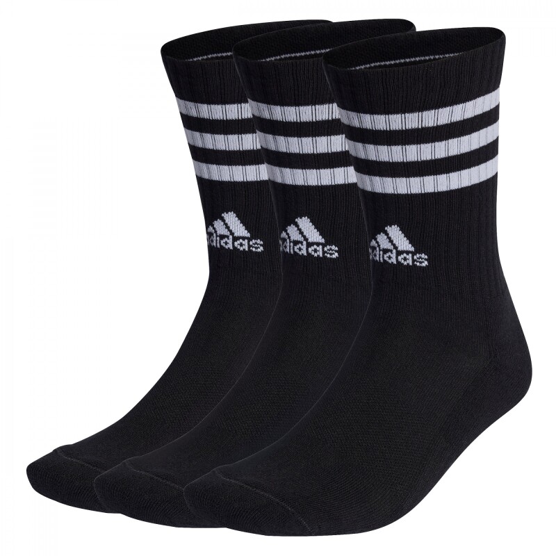 Medias Calssic Cushioned Media larga 3-Stripes 3-Pack Unisex Negro