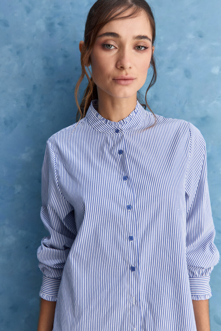 CAMISA DELFI Blanco/Azul