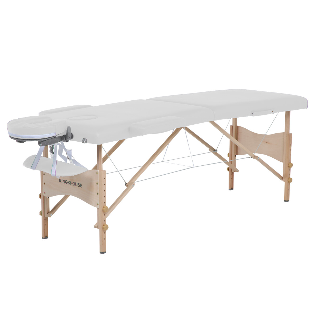 Cama Camilla Masajes Portatil Plegable 2 Secciones - Blanco 