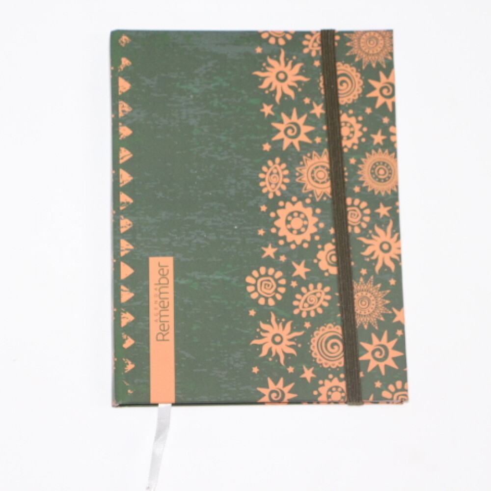 AGENDA REMEMBER SENIOR 1470 TAPA FORMAS ANARANJADO Y VERDE GRIS