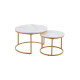 Set 2 mesas auxiliares ratonas tipo nido Doncaster Dorado/blanco