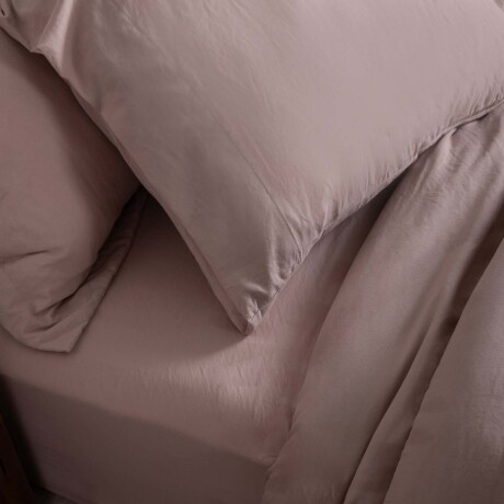 JUEGO DE SABANAS 2 PLAZAS POLIESTER MARRON PREWASHED TOSTADO