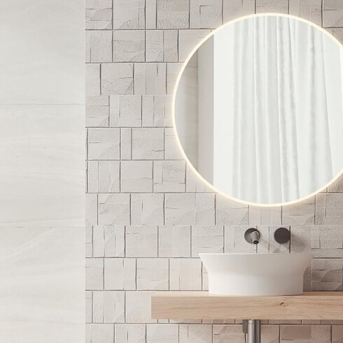 Porcelanato Piedra Hueso Mate Rectificado 45X120Cm Piso Pared GAMAS DE BLANCO