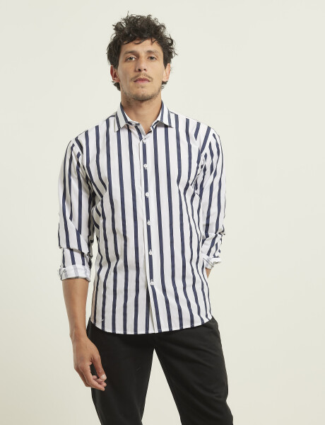 Camisa Harrington Label Blanco/negro