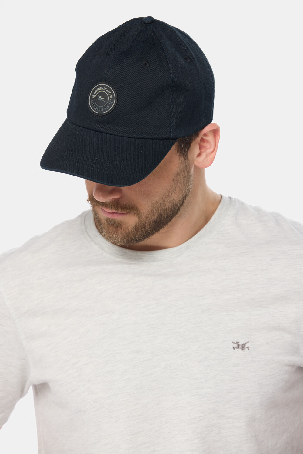 GORRO VISER DE LONA CON PARCHE DE GOMA Negro