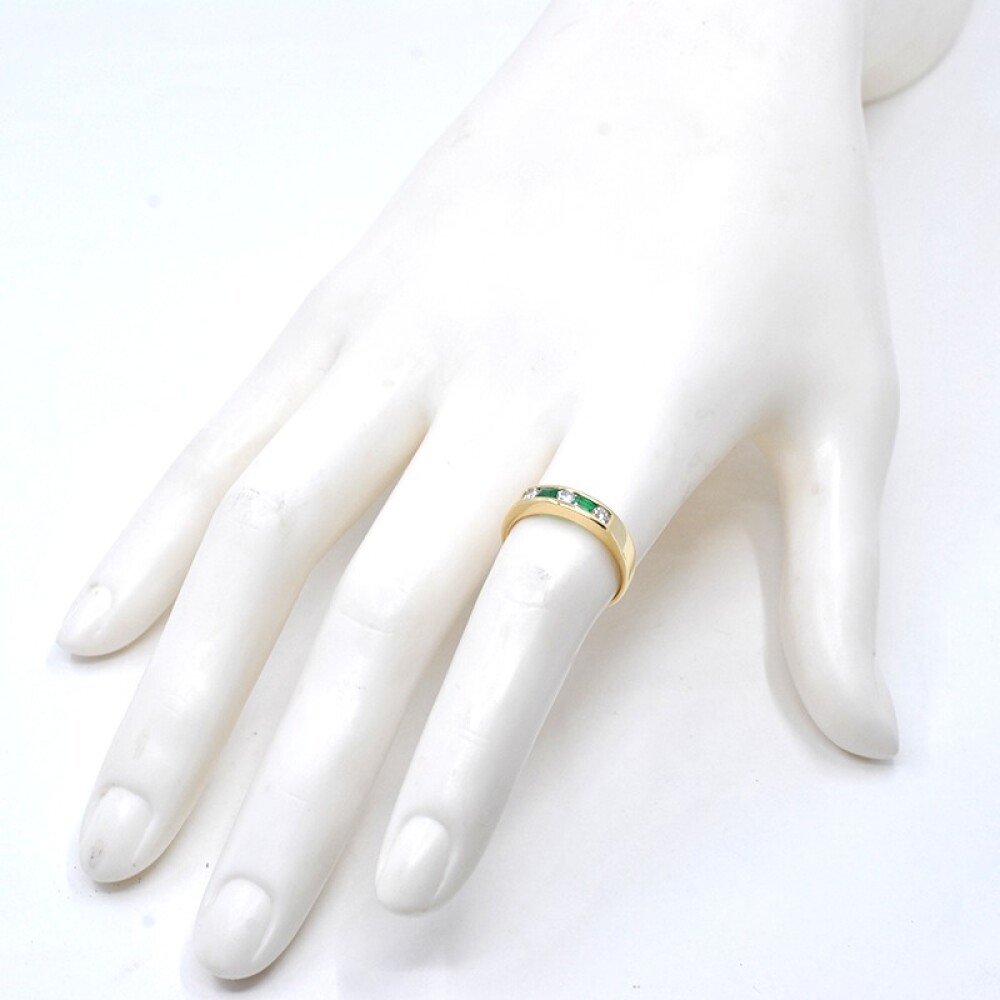 Medio sin fin en oro 18k amarillo esmeraldas y brillantes Medio sin fin en oro 18k amarillo esmeraldas y brillantes