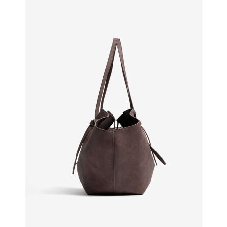 Cartera Shopper Con Bolso Marron chocolate