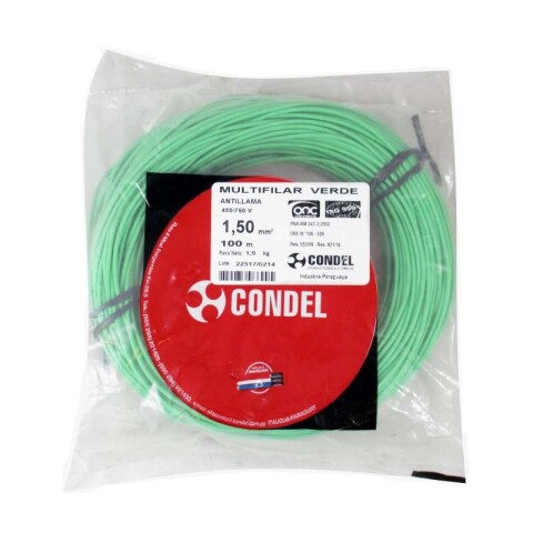 CABLE MULTIFILAR 1,50MM2 VERDE CONDEL CABLE MULTIFILAR 1,50MM2 VERDE CONDEL