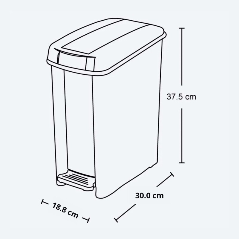 Papelera Basurero Con Pedal Rimax - 10 litros Blanco