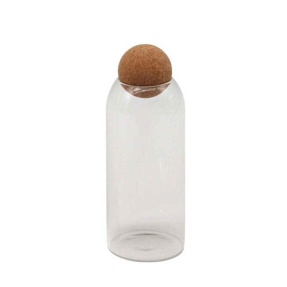 Recipiente Borosilicato 1100Ml Tapa Corcho D9.5Xh23 RECIPIENTE BOROSILICATO 1100ML TAPA CORCHO D9.5XH23
