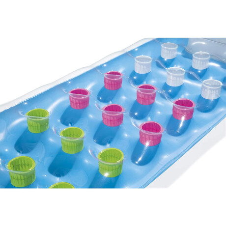 Colchoneta Porta Vasos Inflable Bestway Ideal Para Piscinas Celeste
