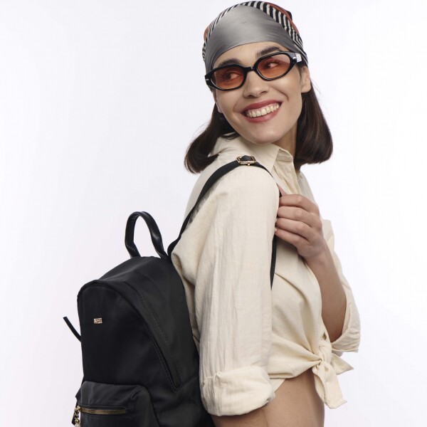 Mochila microfibra con llavero Negro