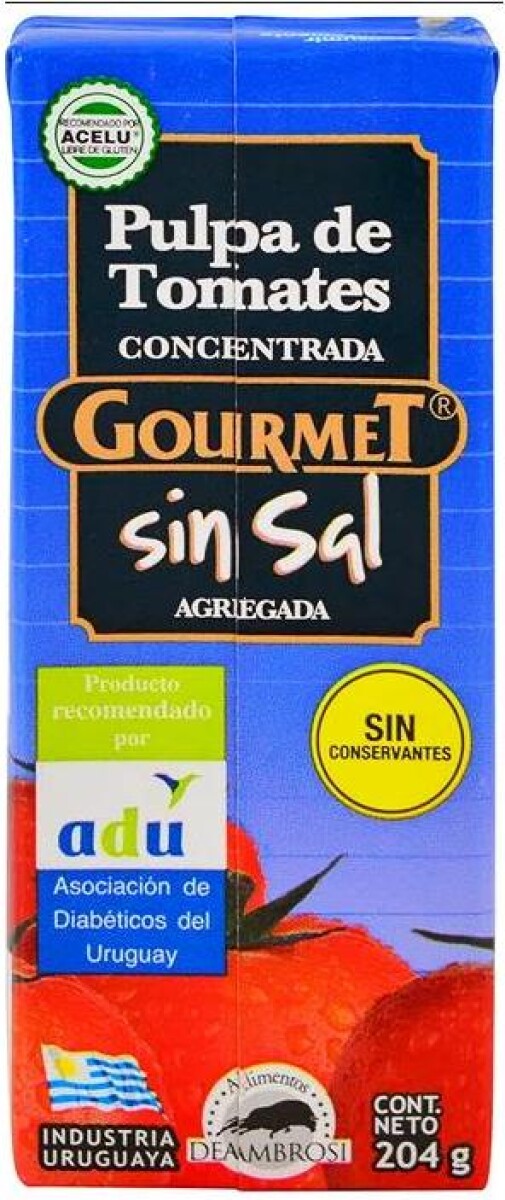 PULPA DE TOMATE GOURMET 206G SIN SAL 