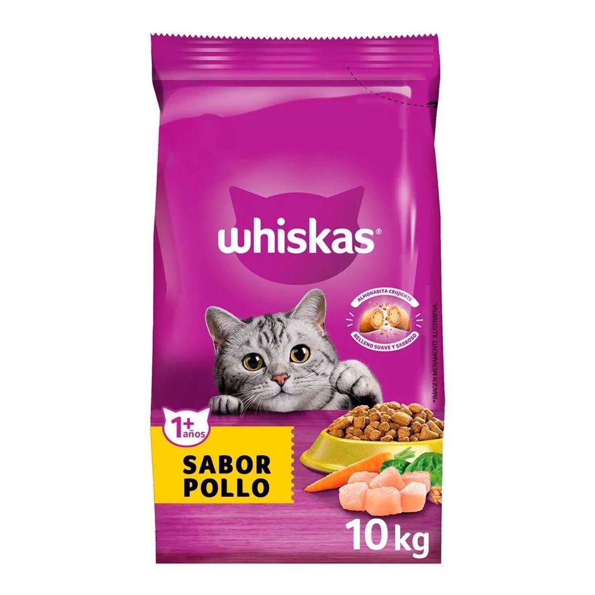 WHISKAS GATOS ADULTOS - POLLO 10 KG 