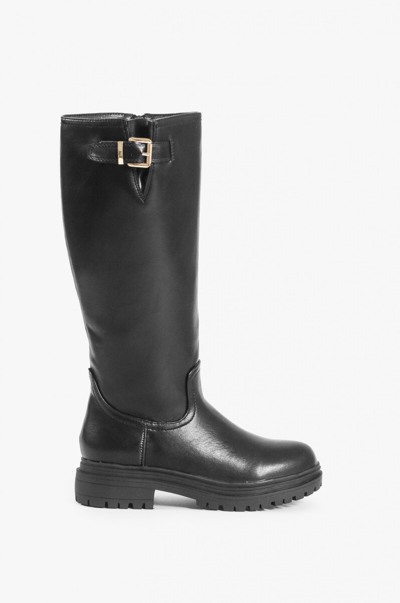 Bota de montar con hebilla - negro 