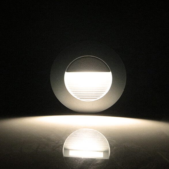 Emb. pared red bco 2W cálida IP65 220v 140lm 90° ZU0287