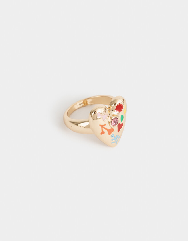 Anillos Medianos y Grandes Con corazón Anillo Mediano Y Grande Con Corazon - Dorado