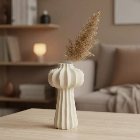 Florero Colección La Mar Decoración Hogar Oficina Ø13x24Cm Natural