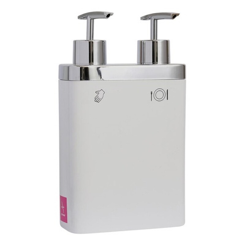 Dispensador con división para jabón líquido y detergente Blanco