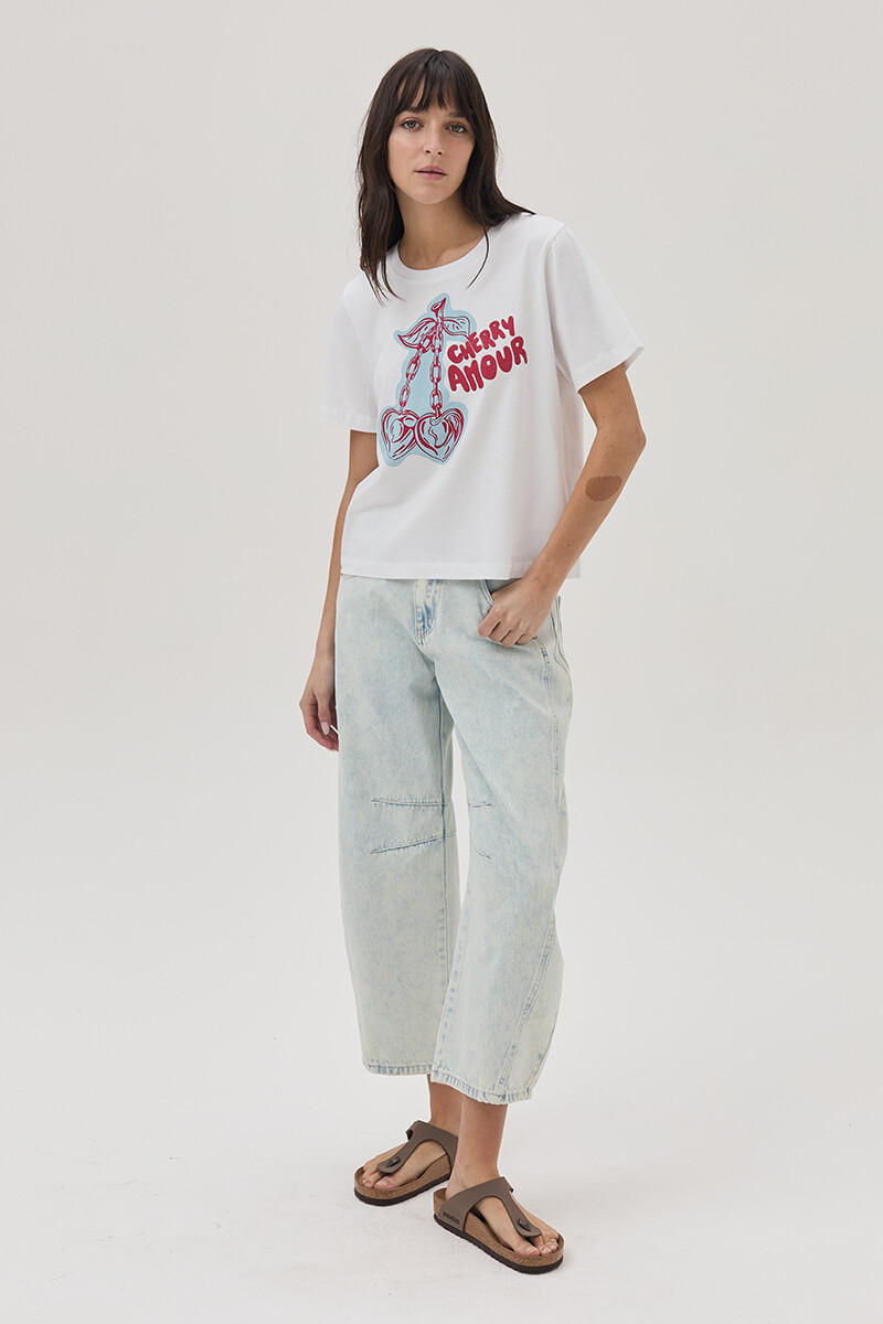 Remera Cherry Blanco