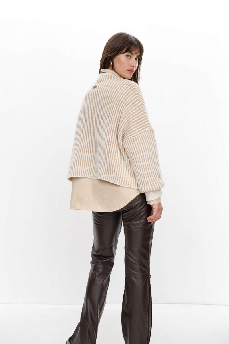Sweater Tricot Camel/Crudo