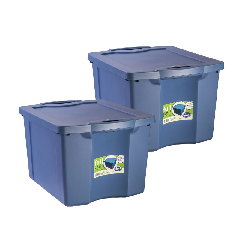 Set x2 Caja organizadora 75 lts Fullbox AZUL