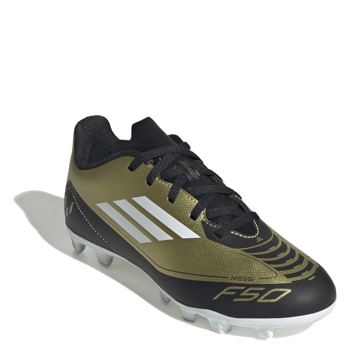 Championes de Niños Adidas Fútbol 11 Messi F50 Club MG - Dorado - Negro - Blanco 