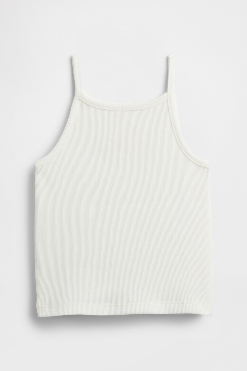 Musculosa Rib Toddler Niña New Off White