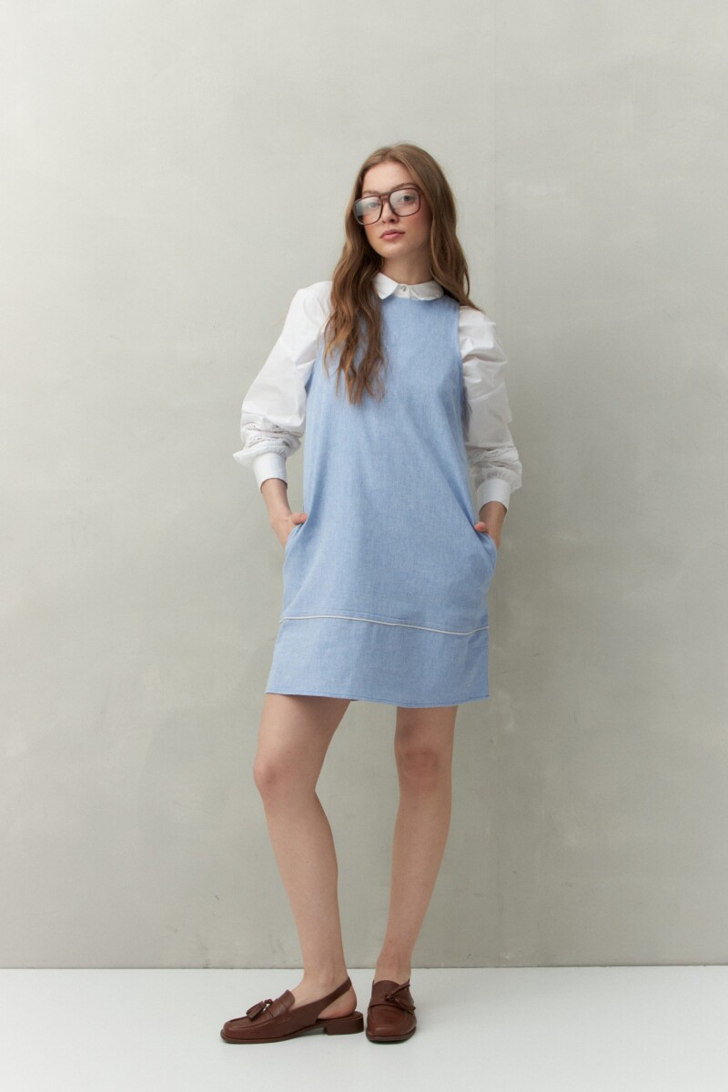 VESTIDO MARLON Azul Melange